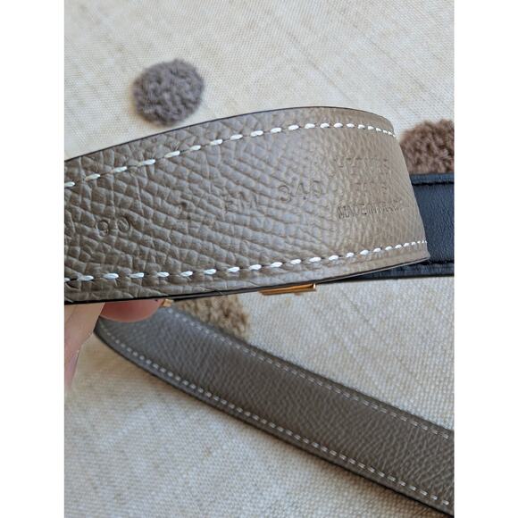 Hermes H Belt Buckle & Reversible Leather Strap 32 mm Safari/Noir 90 CM - Picture 10 of 10